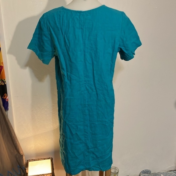 La Blend 100% linen embroidered floral dress Large - Picture 5 of 7